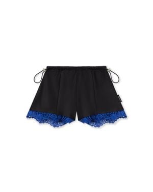 Off-White c/o Virgil Abloh Satin Lace Slip Shorts - Blue