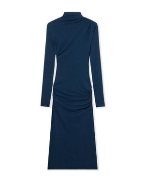 Off-White c/o Virgil Abloh Draped Turtleneck Midi Dress - Blue