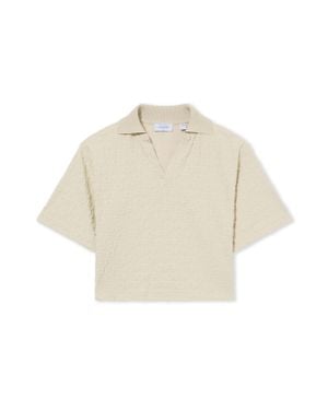 Off-White c/o Virgil Abloh Terry Off Crop Polo - Natural