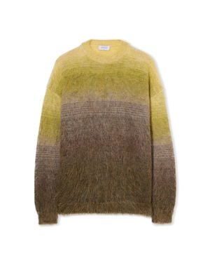 Off-White c/o Virgil Abloh Mohair Arrow Gradient Crewneck Jumper - Green