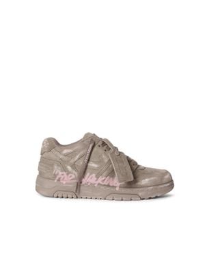 Off-White c/o Virgil Abloh Out Of Office "For Walking" Suede Trainers - Brown