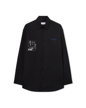Off-White c/o Virgil Abloh Faded Painting Over Shirt - Black