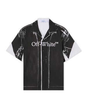 Off-White c/o Virgil Abloh Negative Big Bookish Bowling Shirt - Black