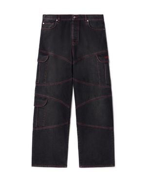 Off-White c/o Virgil Abloh Script Samurai Straight Jeans - Blue