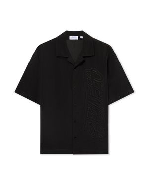Off-White c/o Virgil Abloh Handstyle Logo Organza Bowling Shirt - Black