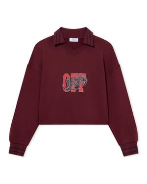 Off-White c/o Virgil Abloh Off College Crop Polo Crewneck - Red