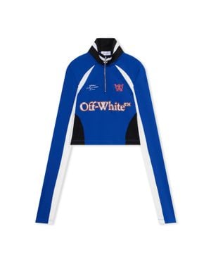 Off-White c/o Virgil Abloh Tech Jer Serena Long-Sleeve Top - Blue