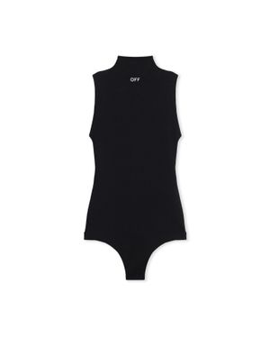 Off-White c/o Virgil Abloh Off Stamp Ribbed Bodysuit - Black