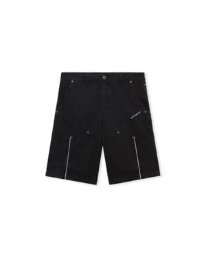 Off-White c/o Virgil Abloh Garment-Dyed Military Relaxed Shorts - Black