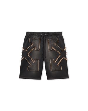 Off-White c/o Virgil Abloh Distressed Arrow Skate Sweatshorts - Black