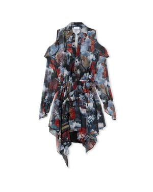 Off-White c/o Virgil Abloh World Paint Geo Romantic Dress - Blue