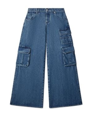 Off-White c/o Virgil Abloh Pantaloni Cargo A Gambia Ampia - Blu