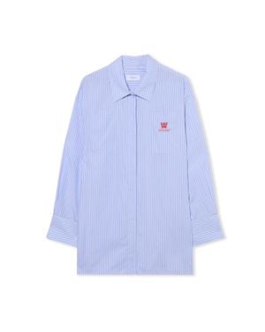 Off-White c/o Virgil Abloh Striped Poplin Shirt Dress - Blue
