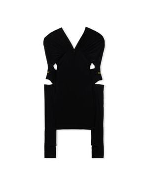 Off-White c/o Virgil Abloh Light Jersey Cross Collar Top - Black
