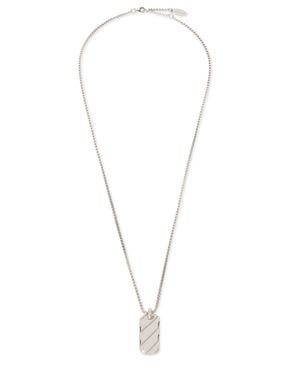 Off-White c/o Virgil Abloh Sterling Diag Dog Tag Necklace - White