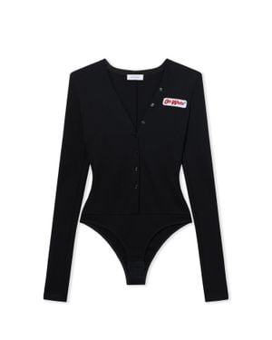 Off-White c/o Virgil Abloh Heavy Jersey Button-Up Bodysuit - Black