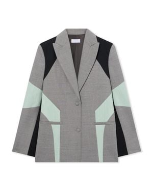 Off-White c/o Virgil Abloh Stretch Color Block Blazer - Gray