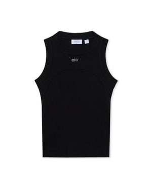 Off-White c/o Virgil Abloh Off Stamp Rib Round Tank Top - Black