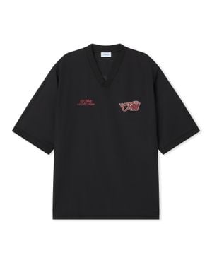 Off-White c/o Virgil Abloh Off- C/O Ac Milan Tech T-Shirt - Black