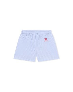 Off-White c/o Virgil Abloh Striped Poplin Shorts - Blue