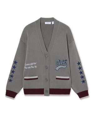 Off-White c/o Virgil Abloh University Varsity Knit Cardigan - Grey
