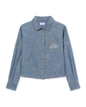 Off-White c/o Virgil Abloh Chambray Denim Pajama Shirt - Blue