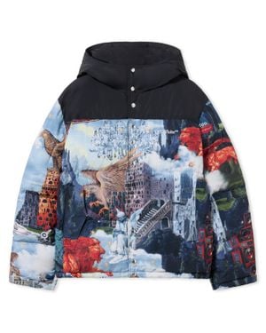 Off-White c/o Virgil Abloh World Paint Bicolor Down Jacket - Blue