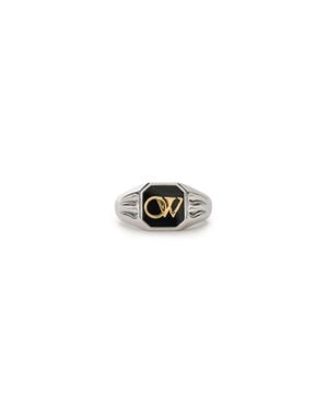 Off-White c/o Virgil Abloh Ow Monogram Signet Ring - White