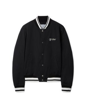 Off-White c/o Virgil Abloh Script Souvenir Varsity Jacket - Black