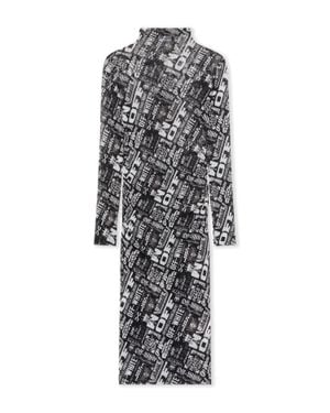 Off-White c/o Virgil Abloh Multilogo Mesh Gather Midi Dress - White