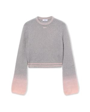 Off-White c/o Virgil Abloh Arrow Mohair Degrade Crewneck - Grey