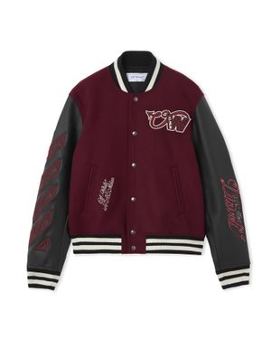 Off-White c/o Virgil Abloh Off- C/O Ac Milan Varsity Jacket - Red