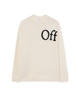 Off-White c/o Virgil Abloh Bookish Shared Logo Knit Crewneck - White