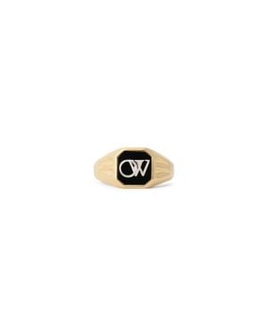Off-White c/o Virgil Abloh Ow Monogram Signet Ring - White