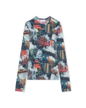 Off-White c/o Virgil Abloh World Paint Second Skin Crew - Blue