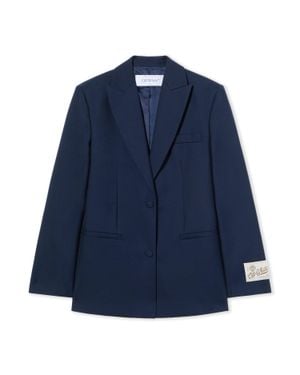 Off-White c/o Virgil Abloh Gabardine Label Tomboy Blazer - Blue