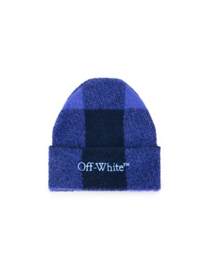 Off-White c/o Virgil Abloh Bookish Check Beanie - Blue