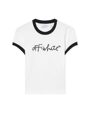 Off-White c/o Virgil Abloh Embroidered Script Fitted T-Shirt - White
