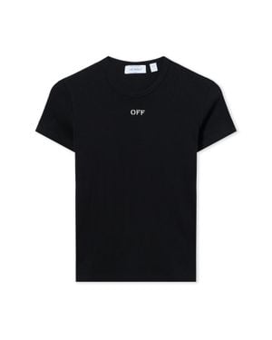 Off-White c/o Virgil Abloh Off Stamp Ribbed Basic T-Shirt - Black