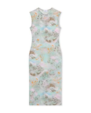 Off-White c/o Virgil Abloh Light Jersey Storytelling Sleeveless Dress - White