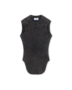 Off-White c/o Virgil Abloh Off Stamp Rib Kat Top - Black