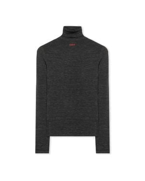 Off-White c/o Virgil Abloh Off Stamp Turtleneck Top - Black