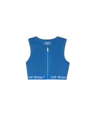 Off-White c/o Virgil Abloh Logoband Zipped Rowing Top - Blue