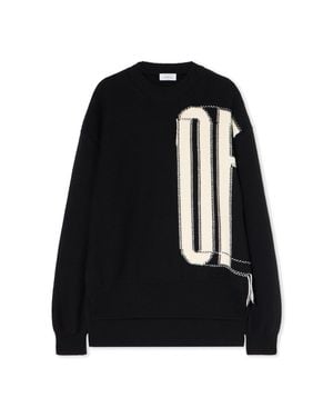 Off-White c/o Virgil Abloh Big Off Knit Crewneck Jumper - Black