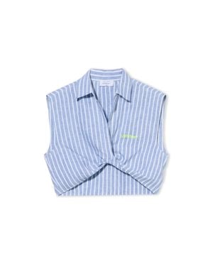 Off-White c/o Virgil Abloh Striped Sleeveless Shirt - Blu