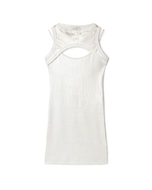 Off-White c/o Virgil Abloh Ribbed Cut-Out Dress - White