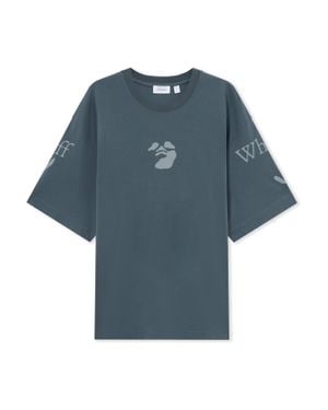 Off-White c/o Virgil Abloh Swimming Logo Skate T-Shirt - Blue