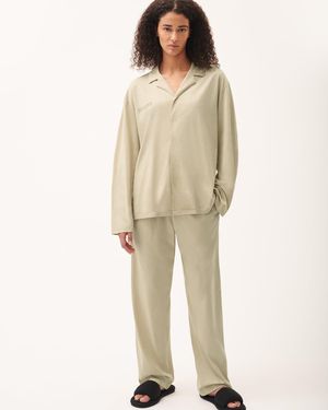 PANGAIA Womens 365 Lightweight Long Pyjama Set - Natural