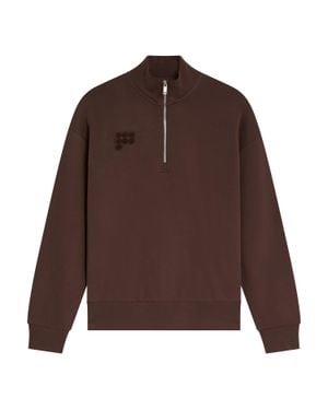 PANGAIA Half Zip Sweatshirt—Mahogany - Brown