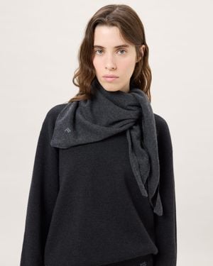 PANGAIA Cashmere And Merino Wool Blend Bandana Scarf—Dark Marl - Black